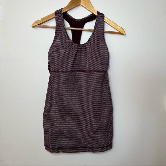 Lululemon Athletic Striped Built In Sport Bra Top - Picture 1 of 3